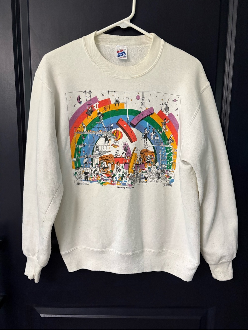 Vintage 80s JERZEES Building Rainbows Children’s Miracle Network Sweatshirt M